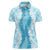Hawaii Aloha Plumeria Lei Turquoise Palaka Women Polo Shirt - Polynesian Pride