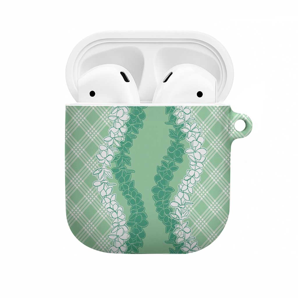 Hawaii Aloha Plumeria Lei Mint Palaka AirPods Case - Polynesian Pride