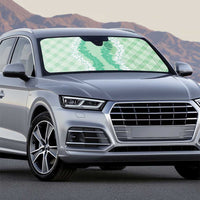 Hawaii Aloha Plumeria Lei Mint Palaka Auto Sun Shade - Polynesian Pride