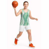 Hawaii Aloha Plumeria Lei Mint Palaka Basketball Jersey - Polynesian Pride