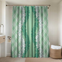 Hawaii Aloha Plumeria Lei Mint Palaka Bathroom Set - Polynesian Pride