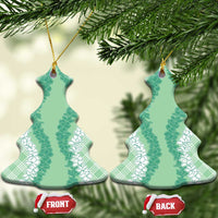 Hawaii Aloha Plumeria Lei Mint Palaka Ceramic Ornament - Polynesian Pride