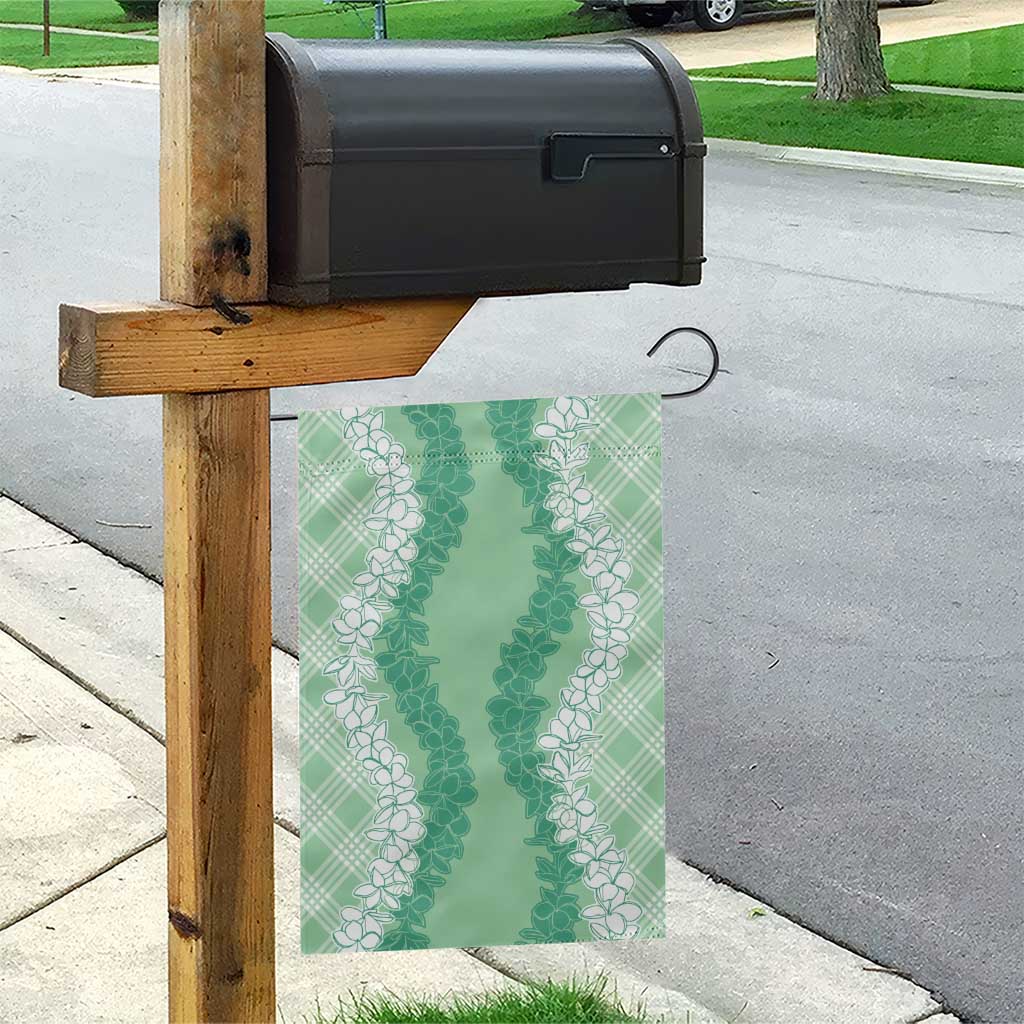 Hawaii Aloha Plumeria Lei Mint Palaka Garden Flag - Polynesian Pride