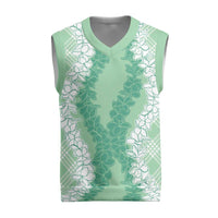 Hawaii Aloha Plumeria Lei Mint Palaka Christmas Knitted V-Neck Vest LT7 Mint - Polynesian Pride