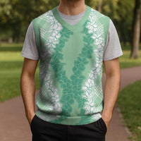 Hawaii Aloha Plumeria Lei Mint Palaka Christmas Knitted V-Neck Vest LT7 - Polynesian Pride