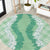 Hawaii Aloha Plumeria Lei Mint Palaka Round Carpet - Polynesian Pride
