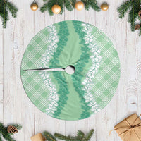 Hawaii Aloha Plumeria Lei Mint Palaka Tree Skirt LT7 Casual Mint - Polynesian Pride