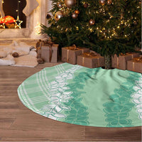 Hawaii Aloha Plumeria Lei Mint Palaka Tree Skirt LT7 - Polynesian Pride