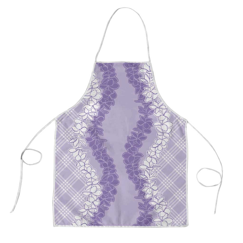 Hawaii Aloha Plumeria Lei Lavender Palaka Apron - Polynesian Pride