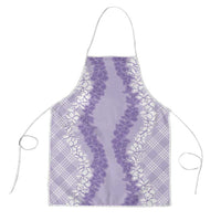 Hawaii Aloha Plumeria Lei Lavender Palaka Apron - Polynesian Pride