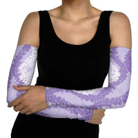 Hawaii Aloha Plumeria Lei Lavender Palaka Arm Sleeves - Polynesian Pride