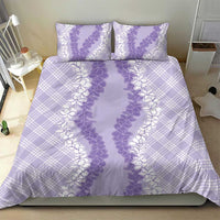 Hawaii Aloha Plumeria Lei Lavender Palaka Bedding Set - Polynesian Pride