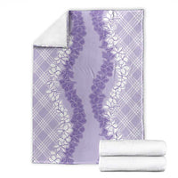 Hawaii Aloha Plumeria Lei Lavender Palaka Blanket - Polynesian Pride