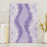 Hawaii Aloha Plumeria Lei Lavender Palaka Canvas Wall Art - Polynesian Pride
