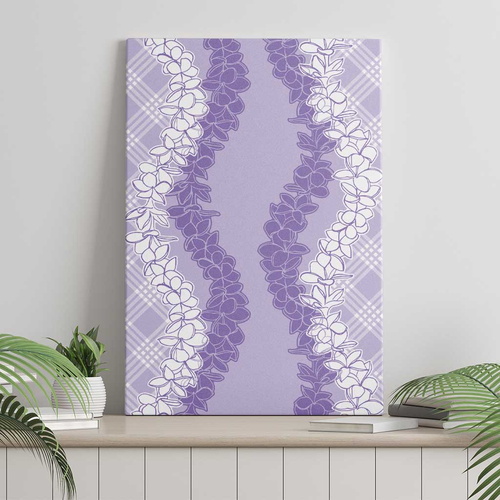 Hawaii Aloha Plumeria Lei Lavender Palaka Canvas Wall Art - Polynesian Pride