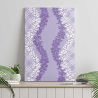 Hawaii Aloha Plumeria Lei Lavender Palaka Canvas Wall Art - Polynesian Pride