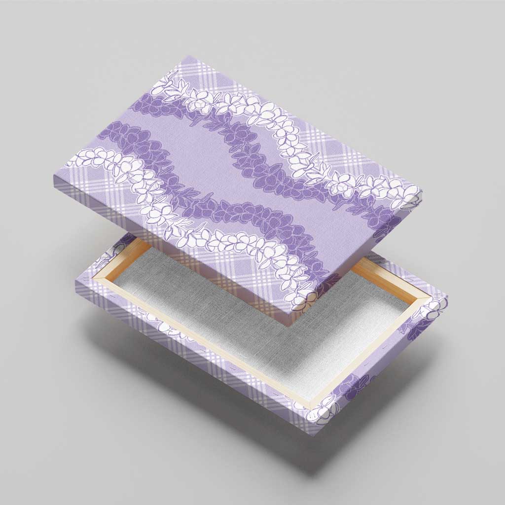 Hawaii Aloha Plumeria Lei Lavender Palaka Canvas Wall Art - Polynesian Pride