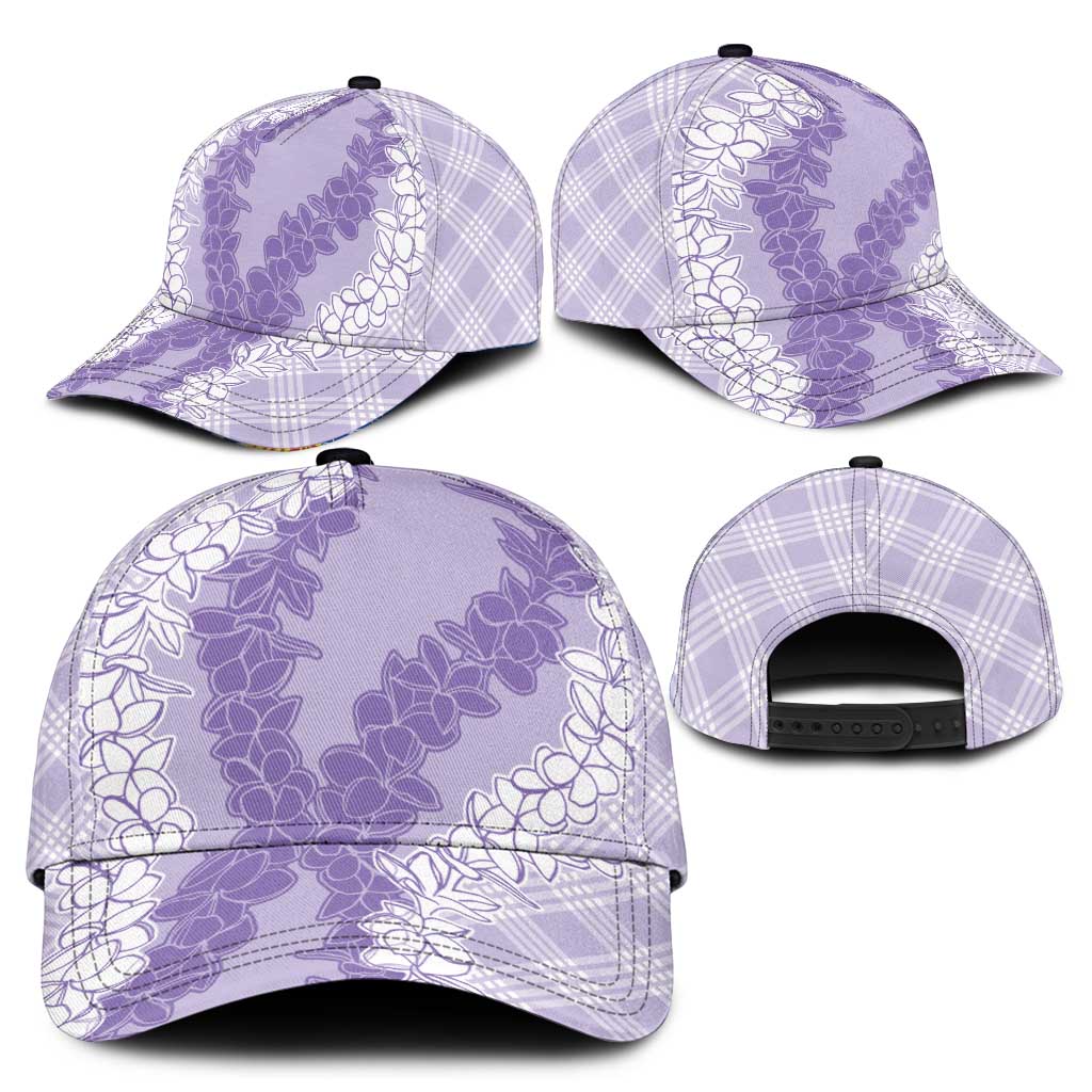 Hawaii Aloha Plumeria Lei Lavender Palaka Classic Cap - Polynesian Pride