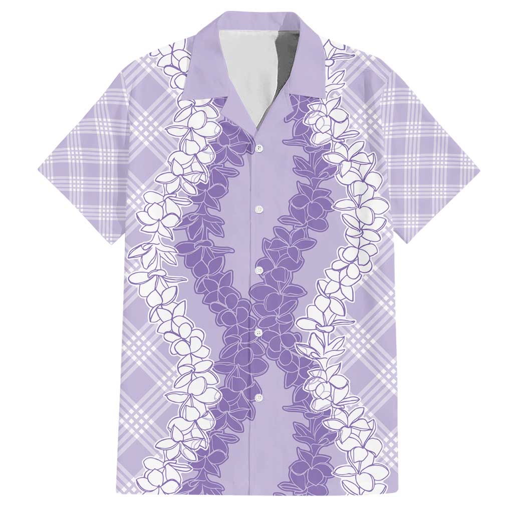 Hawaii Aloha Plumeria Lei Lavender Palaka Hawaiian Shirt - Polynesian Pride