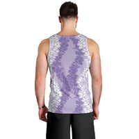 Hawaii Aloha Plumeria Lei Lavender Palaka Men Tank Top - Polynesian Pride