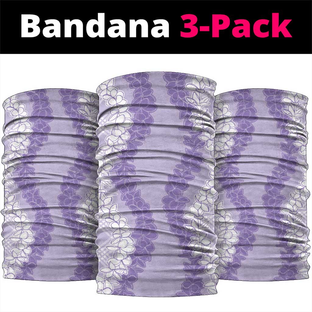 Hawaii Aloha Plumeria Lei Lavender Palaka Neck Gaiter - Polynesian Pride