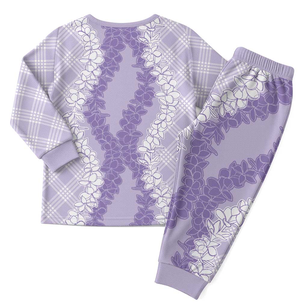 Hawaii Aloha Plumeria Lei Lavender Palaka Christmas Pajama Set LT7 - Polynesian Pride
