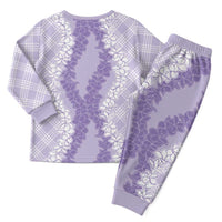 Hawaii Aloha Plumeria Lei Lavender Palaka Christmas Pajama Set LT7 - Polynesian Pride
