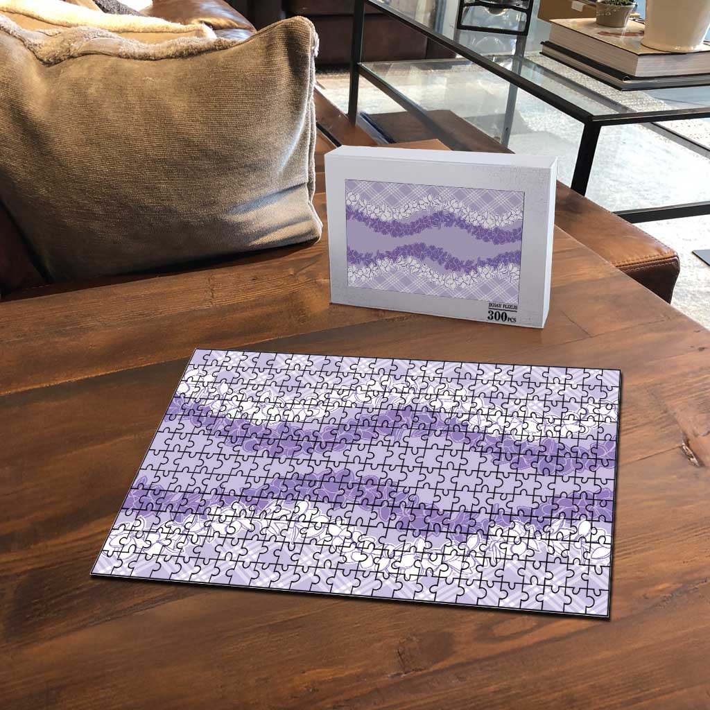 Hawaii Aloha Plumeria Lei Lavender Palaka Puzzle - Polynesian Pride
