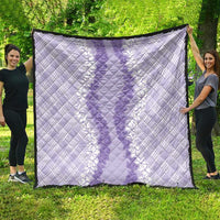 Hawaii Aloha Plumeria Lei Lavender Palaka Quilt - Polynesian Pride