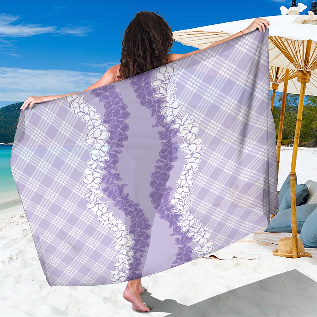 Hawaii Aloha Plumeria Lei Lavender Palaka Sarong - Polynesian Pride