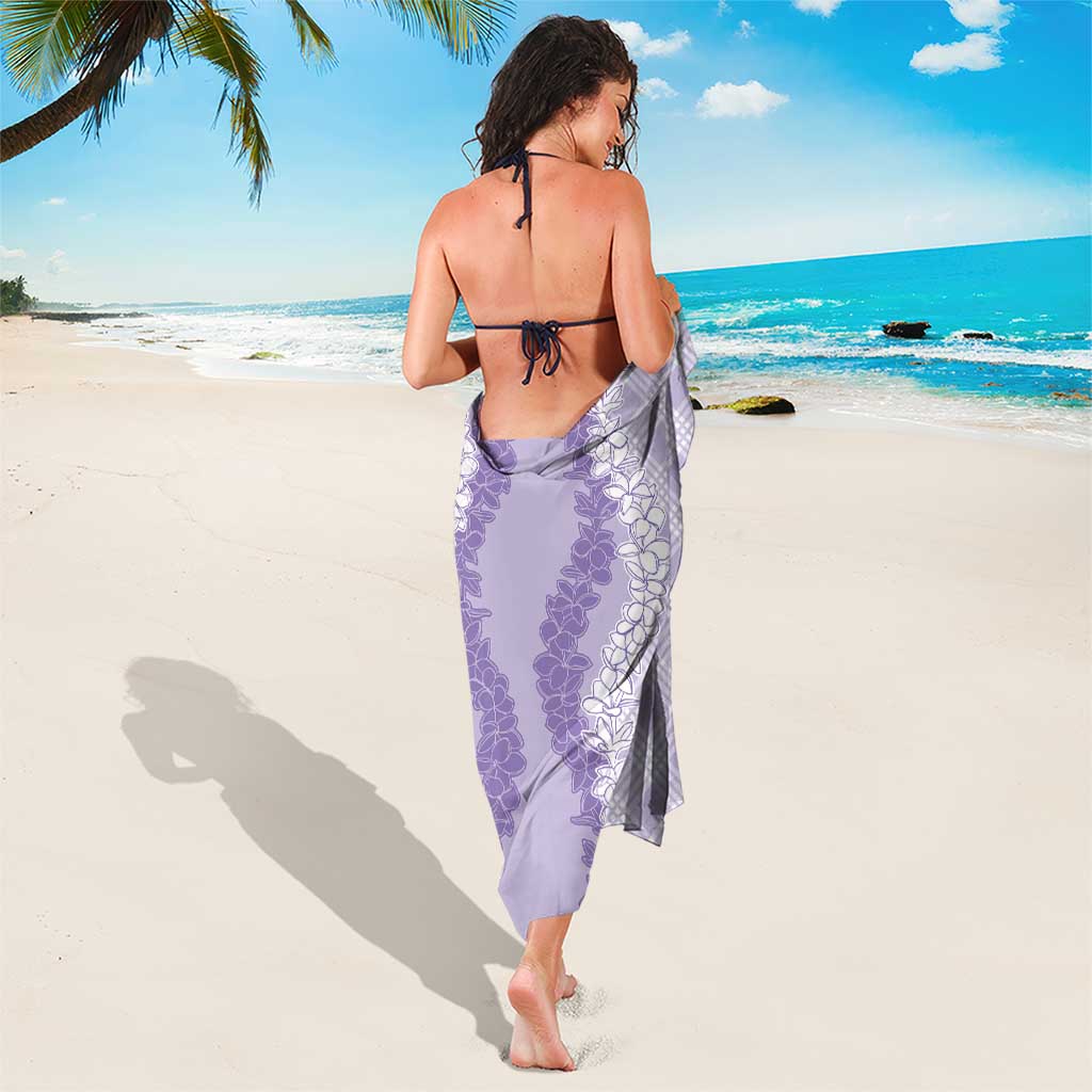 Hawaii Aloha Plumeria Lei Lavender Palaka Sarong - Polynesian Pride