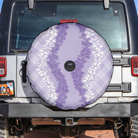 Hawaii Aloha Plumeria Lei Lavender Palaka Spare Tire Cover - Polynesian Pride