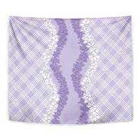 Hawaii Aloha Plumeria Lei Lavender Palaka Tapestry - Polynesian Pride