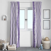 Hawaii Aloha Plumeria Lei Lavender Palaka Window Curtain - Polynesian Pride