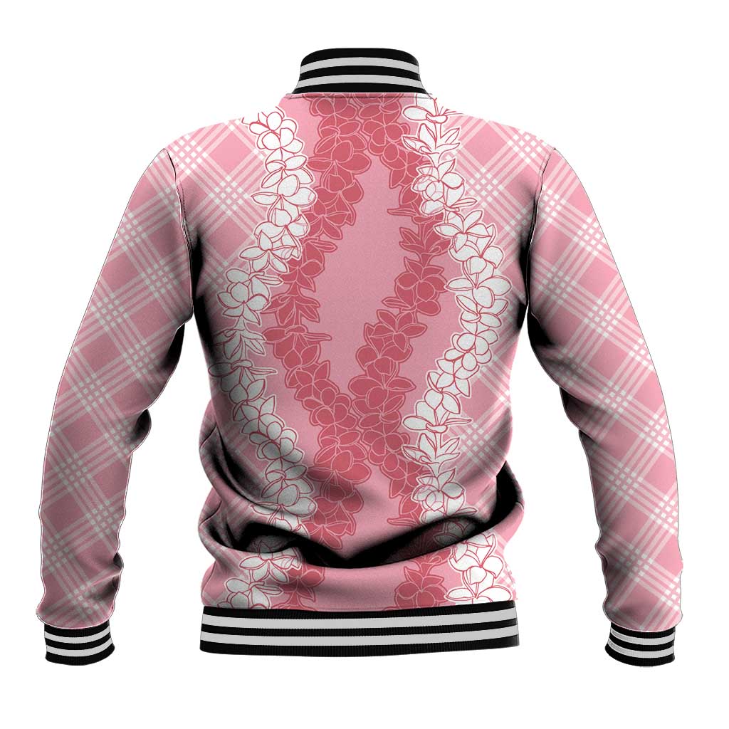 Hawaii Aloha Plumeria Lei Pink Palaka Baseball Jacket - Polynesian Pride