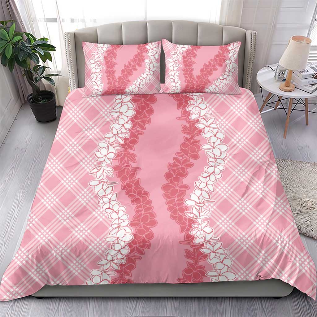 Hawaii Aloha Plumeria Lei Pink Palaka Bedding Set - Polynesian Pride