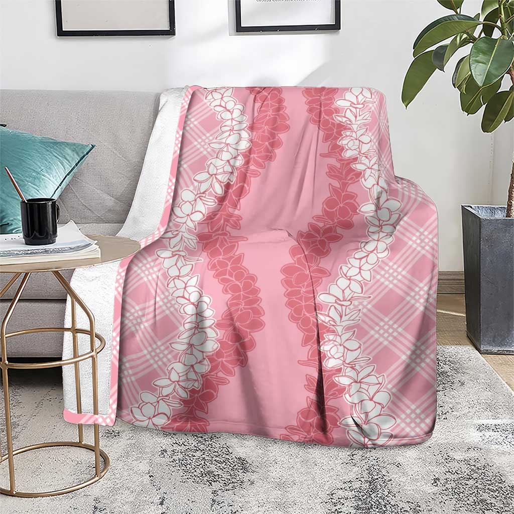 Hawaii Aloha Plumeria Lei Pink Palaka Blanket - Polynesian Pride