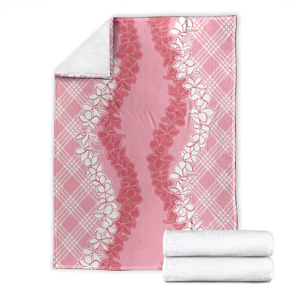 Hawaii Aloha Plumeria Lei Pink Palaka Blanket - Polynesian Pride