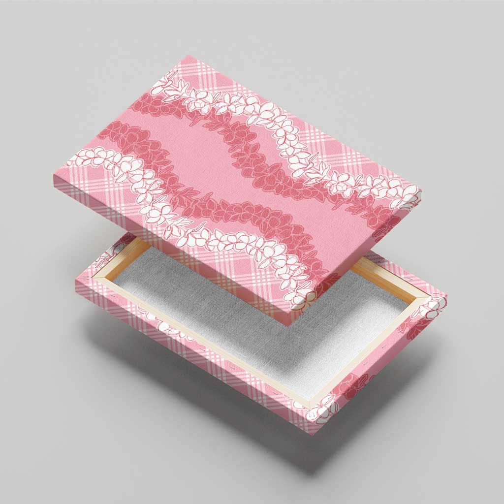 Hawaii Aloha Plumeria Lei Pink Palaka Canvas Wall Art - Polynesian Pride