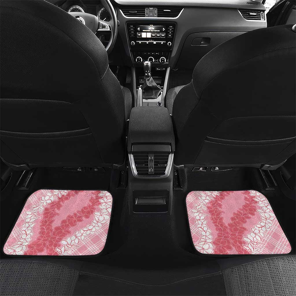 Hawaii Aloha Plumeria Lei Pink Palaka Car Mats - Polynesian Pride