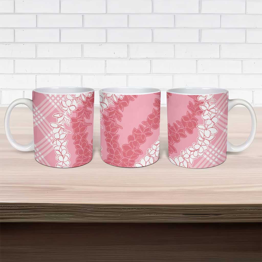 Hawaii Aloha Plumeria Lei Pink Palaka Ceramic Mug - Polynesian Pride
