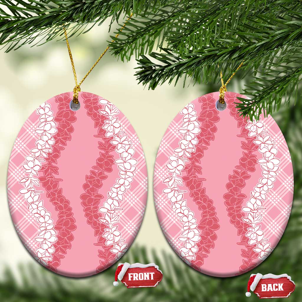 Hawaii Aloha Plumeria Lei Pink Palaka Ceramic Ornament - Polynesian Pride