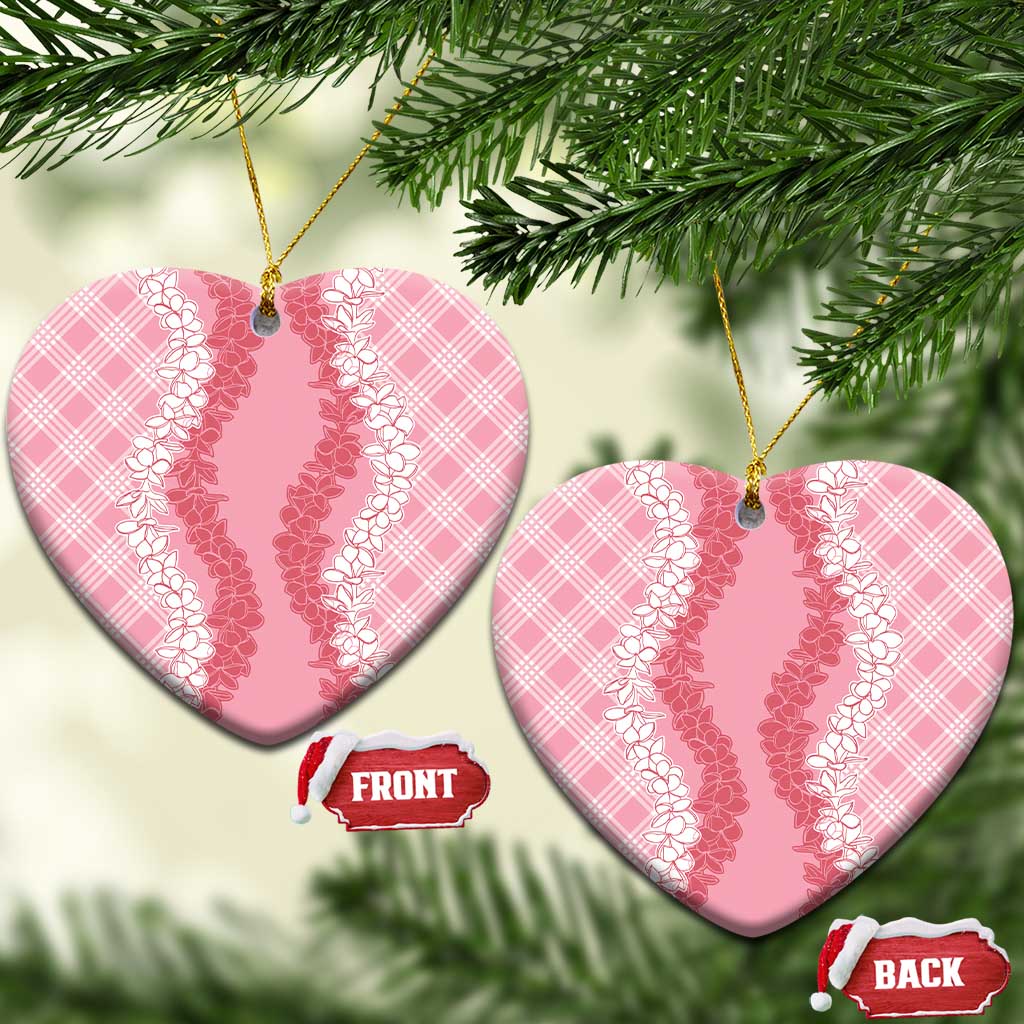Hawaii Aloha Plumeria Lei Pink Palaka Ceramic Ornament - Polynesian Pride