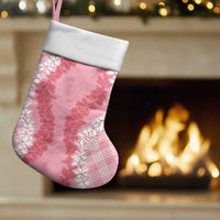 Hawaii Aloha Plumeria Lei Pink Palaka Christmas Stocking - Polynesian Pride