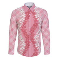 Hawaii Aloha Plumeria Lei Pink Palaka Family Matching Mermaid Dress and Hawaiian Shirt - Polynesian Pride