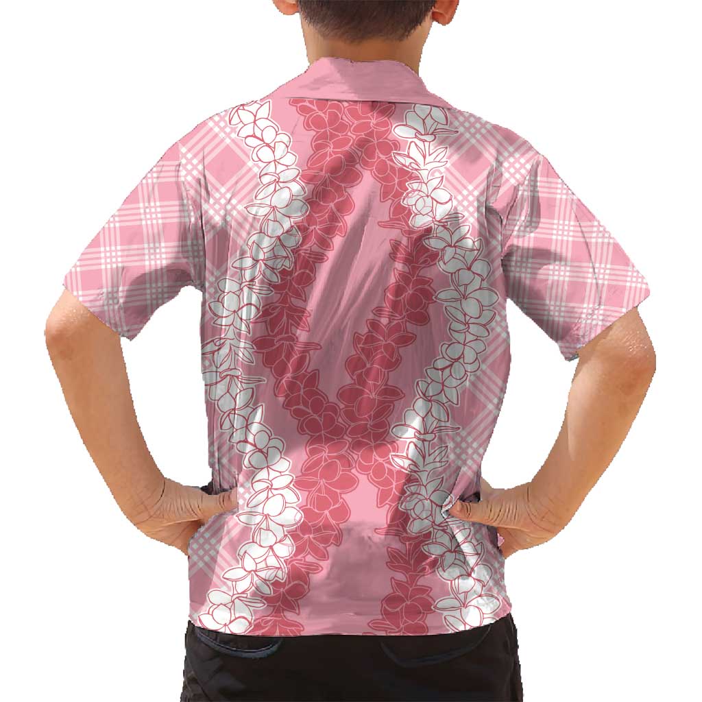 Hawaii Aloha Plumeria Lei Pink Palaka Family Matching Puletasi and Hawaiian Shirt - Polynesian Pride