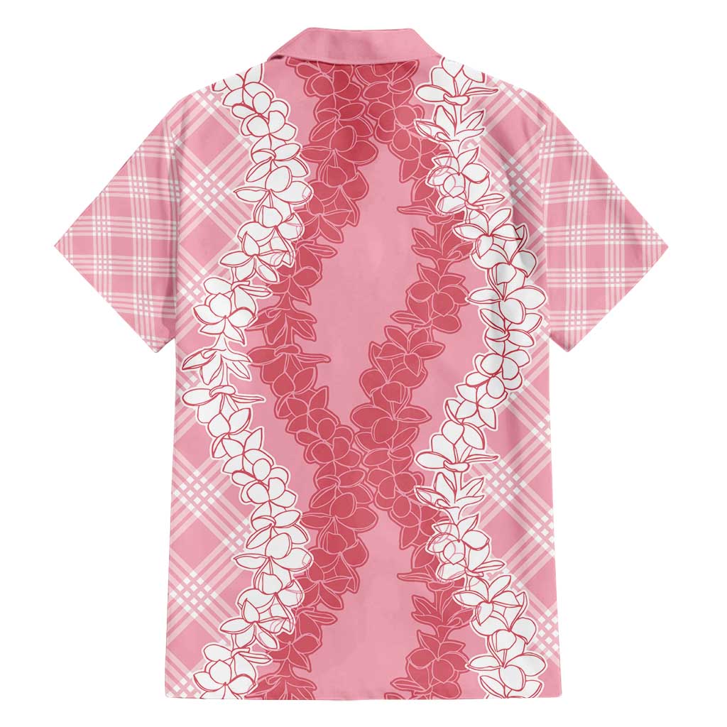 Hawaii Aloha Plumeria Lei Pink Palaka Family Matching Puletasi and Hawaiian Shirt - Polynesian Pride