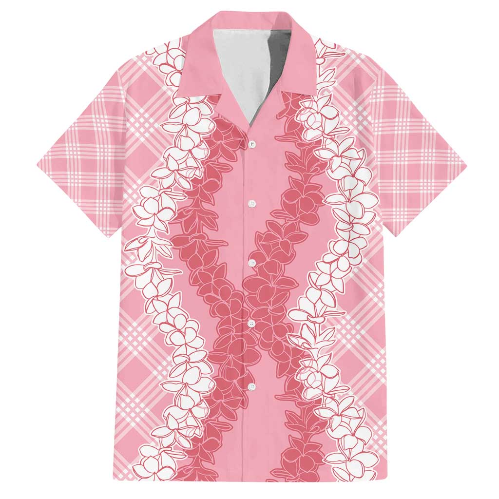 Hawaii Aloha Plumeria Lei Pink Palaka Family Matching Summer Maxi Dress and Hawaiian Shirt - Polynesian Pride