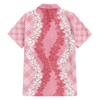Hawaii Aloha Plumeria Lei Pink Palaka Hawaiian Shirt - Polynesian Pride