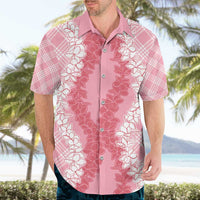 Hawaii Aloha Plumeria Lei Pink Palaka Hawaiian Shirt - Polynesian Pride